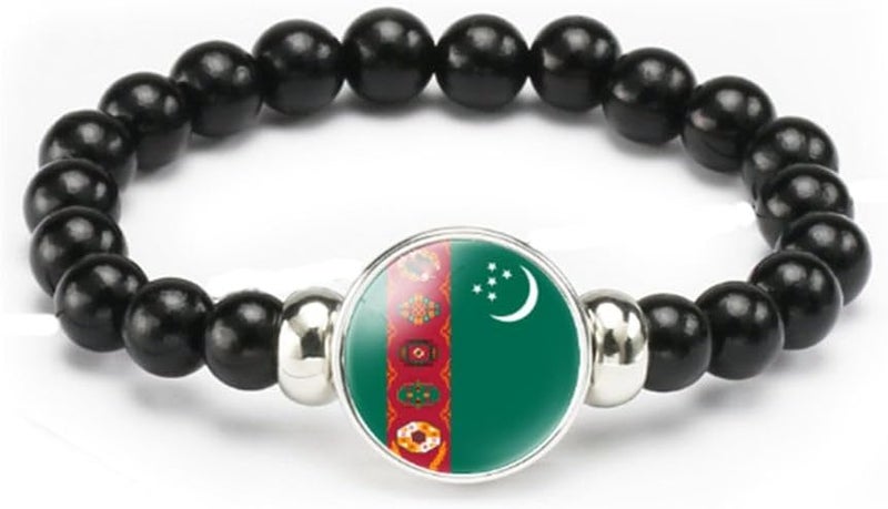 vmcoatdu National Flag Bracelet Elastic Rope Beaded Bracelet Support Your Country Travel Souvenir Gifts for Men Women - Image 1